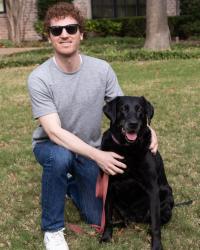 LSJ Academic Adviser Jonathan Fincher and his dog named Soda