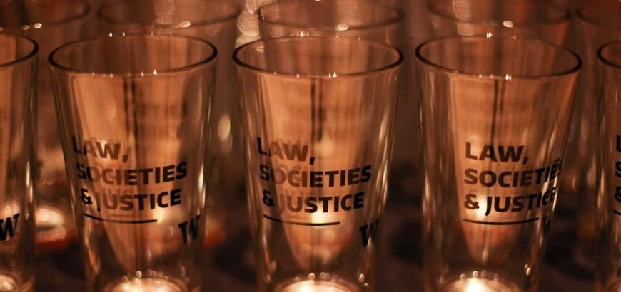 Law, Societies, and Justice pint glasses for the celebration